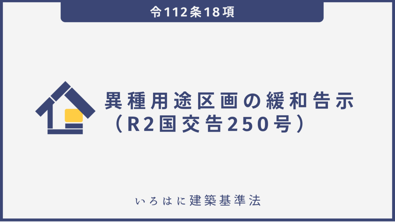 異種用途区画の緩和告示（R2国交告250号）